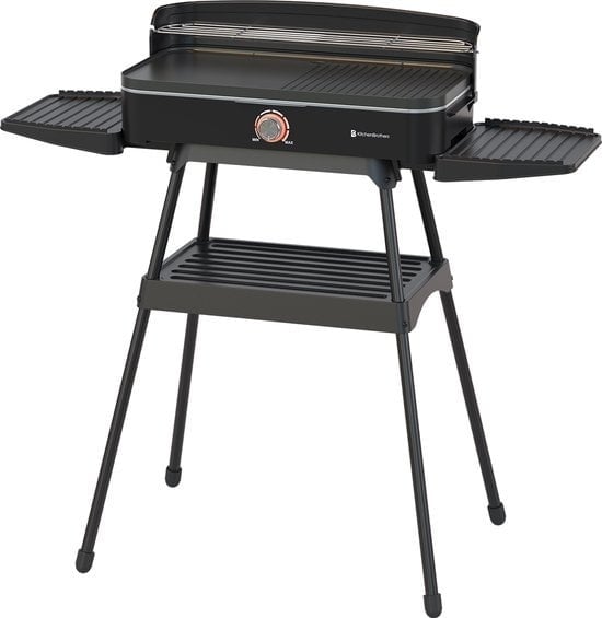 8720195259732 - Electric BBQ - Steh- und Tischgrill - Tischgrill - Antihaftbeschichtung - 24x50cm Grillfläche - 2200W - Schwarz