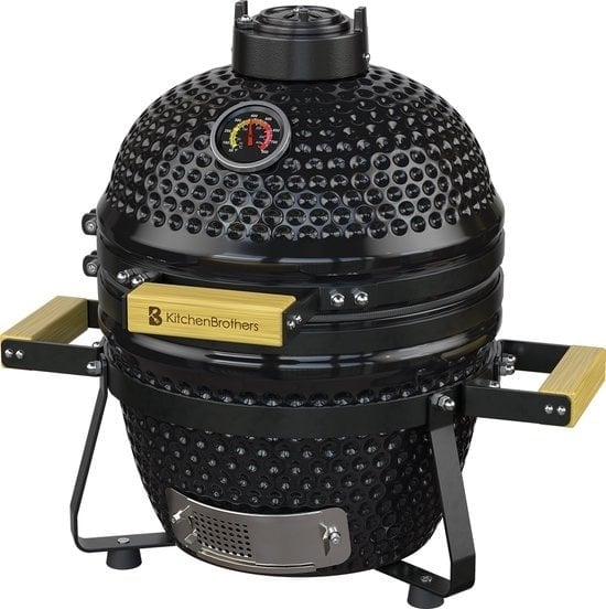 8720195259763 - Kamado BBQ - 13 Zoll Holzkohlegrill - 27⌀ cm - Deluxe Set - Eiergrill mit Zubehör - Schwarz