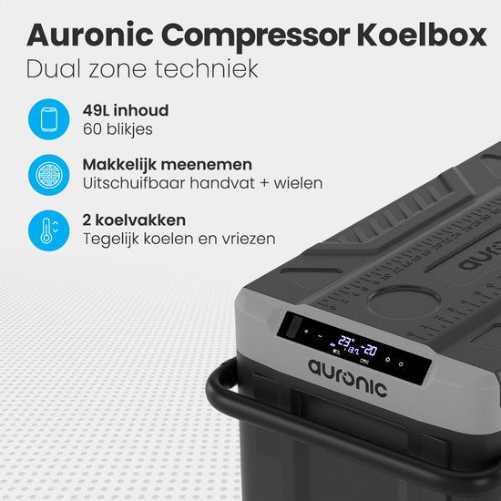 8720195259817 - Kompressor Kühlbox Elektrisch 12V und 230 Volt - Auto - Gefrieren und Kühlen - Kühlbox - 49L - Kühlbox - Grau