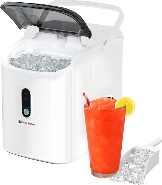 8720195259947 - Nugget Eiswürfelbereiter - 11L - Crushed Ice Maker mit Eisportionierer - Tragbar - 15kg 24 Stunden - Weiß