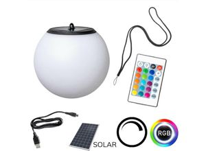 8720195301875 - ETH - Lampe Außenleuchte Outdoor Pendelleuchte usb   Solar Leuchte Hängelampe Flora Round