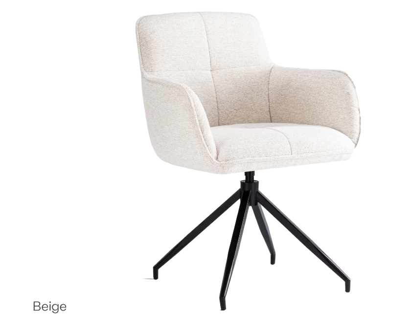 8720214911177 - 2x Criks Design Esstisch-Drehstuhl Charly - beige