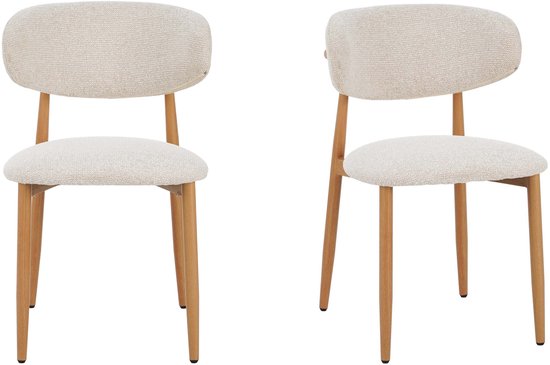 8720214912518 - Celia Esszimmerstühle - beiger Stoff - 2er-Set - bequem und stilvoll