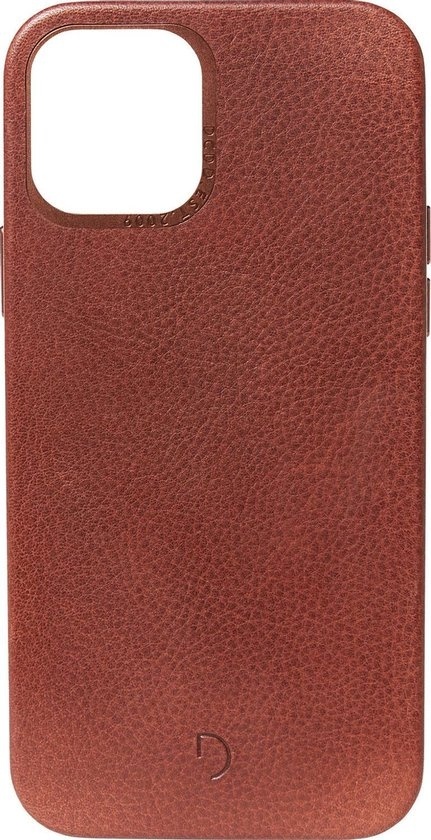 8720254288604 - DECODED Leather Back Cover - iPhone 12 Pro Max - Hochwertiges europäisches Leder - Hülle mit Metallknöpfen - Apples Magnetic Technology - Braun