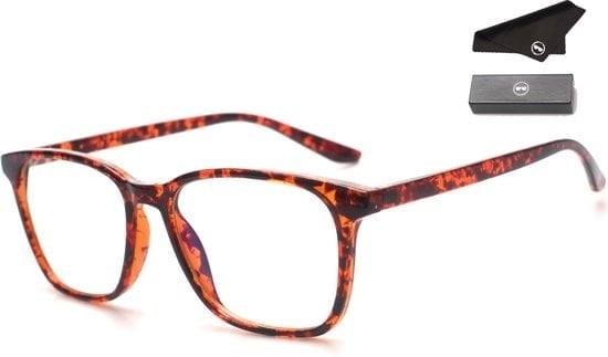 8720254311838 - Computerbrille - Blaulichtbrille - Blaulichtbrille - Displaybrille - Unisex - Leopard - Retro