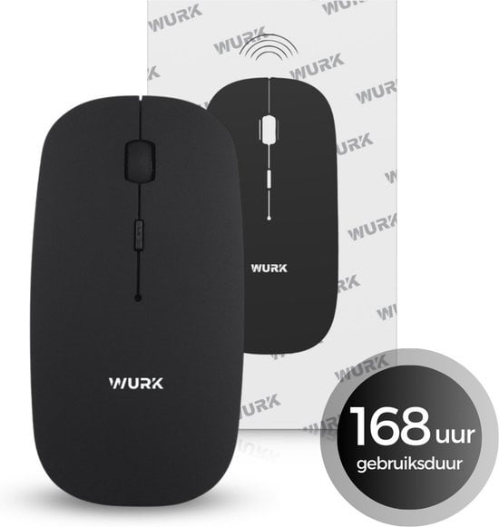 8720254311913 - Wireless Mouse - Wiederaufladbar - Bluetooth 40 - 24GHz - USB - Drahtlos - Computermaus - Laptop - PC - Schwarz