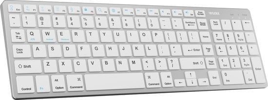 8720254311968 - Drahtlose Bluetooth-Tastatur - Für Handy und PC - Ergonomisch - Silber