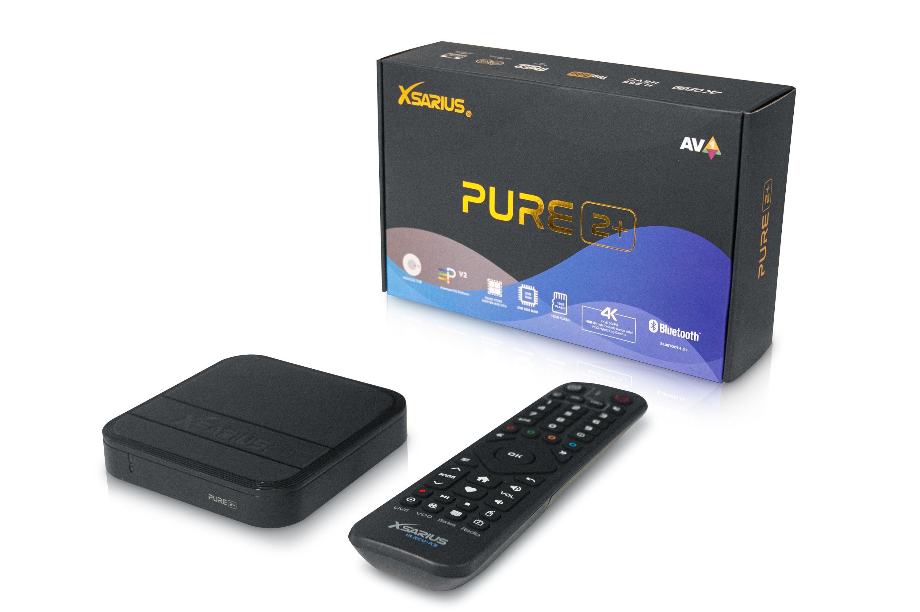 8720254315737 - PURE 2+ 4K Android 11 OTT 4K UHD IPTV Player H265 HEVC Wlan