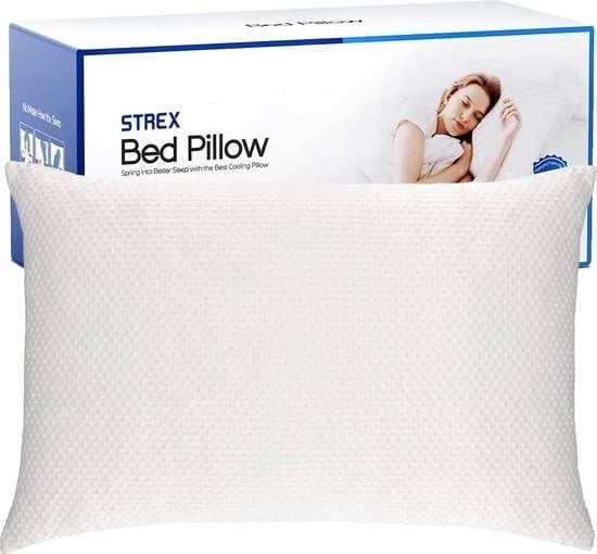 8720254661742 - Pillow - Memory Foam - 75x50 CM - Bambus - Verstellbar - Seiten- Bauch- und Rückenschläfer - Ventilierend - Kühlendes Kissen - Anti Allergen