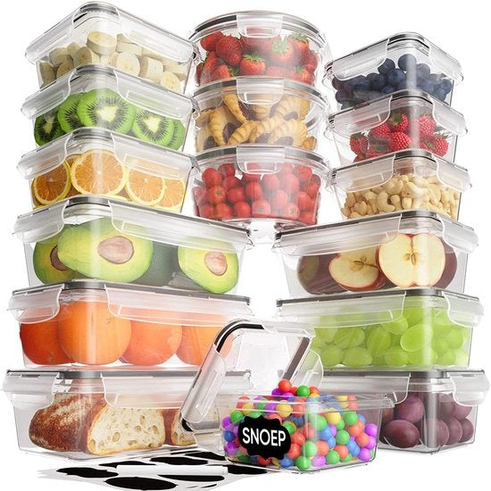 8720254661889 - Food Storage Containers - Meal Prep Containers - Kunststoff-Gefrierschrank-Container - mit Deckel - 18 Stück Set - BPA Free Microwave Containers