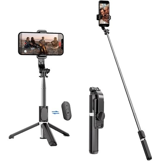 8720254992877 - Garpex® Selfie Stick - Selfie Stick Universal - Selfie Stick Stativ - Mit Bluetooth Funktion