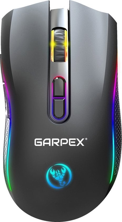 8720254992921 - Garpex® Silent Wireless Mouse - Gaming-Maus - Computermaus - Kabellose Maus - Mit LED-Beleuchtung - Wiederaufladbar - Schwarz