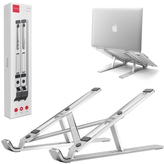 8720256041030 - Holdy Laptop-Ständer Verstellbar - Bis zu 176\ - Ergonomisch - Aluminium - Schwarz Universal - Für Laptops und Tablets