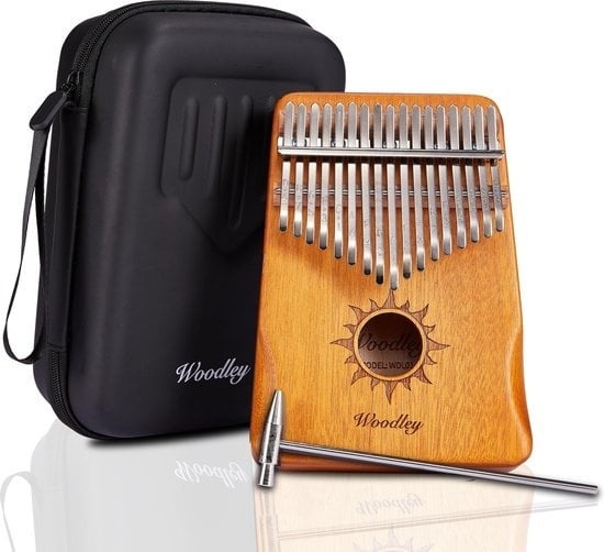 8720256041092 - Kalimba-Set - 17 Töne - Daumenklavier - Musikinstrument - Bambusholz - Inklusive wasserdichtem Aufbewahrungskoffer