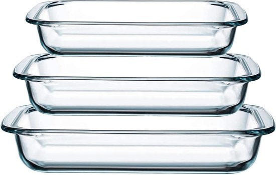 8720256585718 - 3-tlg Backofengeschirr-Set - Rechteckig - Glas