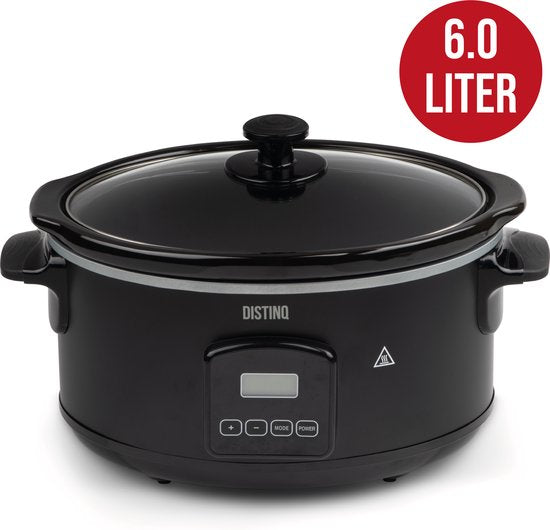 8720256690559 - Digitaler Slowcooker 6 Liter mit Timer - Innenbehälter aus Keramik - Timerfunktion - Warmhaltefunktion