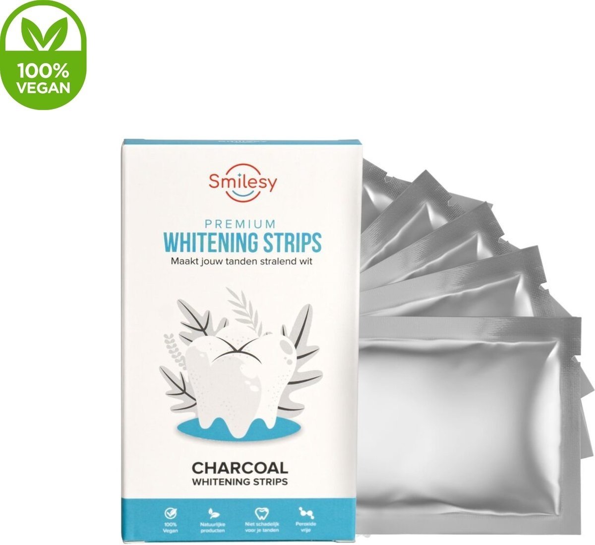 8720256794462 - Smilesy® Premium Teeth Whitening Strips - Natürliche Zahnaufhellung ohne Peroxid | Für 14 Tage strahlend weiße Zähne | Vegan und für empfindliche Zähne geeignet | Inklusive Fortschrittstabelle