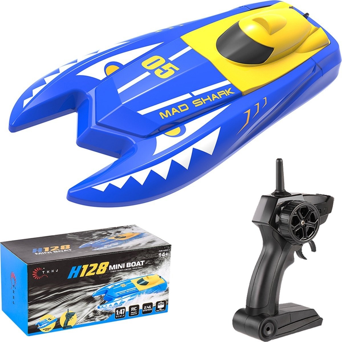 8720256794486 - PuroTech RC Boot - Speedboat 20 km h - Fernsteuerbares Boot - Extra schnell - 50M Reichweite - Inklusive Tricks - Verbesserte Batterielebensdauer