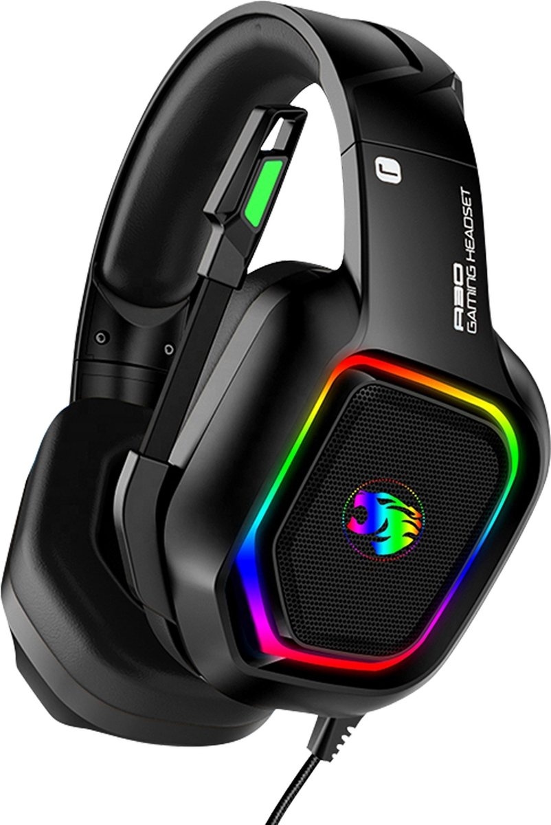 8720256830115 - Gaming Headset - mit Mikrofon - Gaming Kopfhörer - 71 Surround Sound - Für PS4 PS5 Xbox One Xbox Series und PC - Schwarz RGB