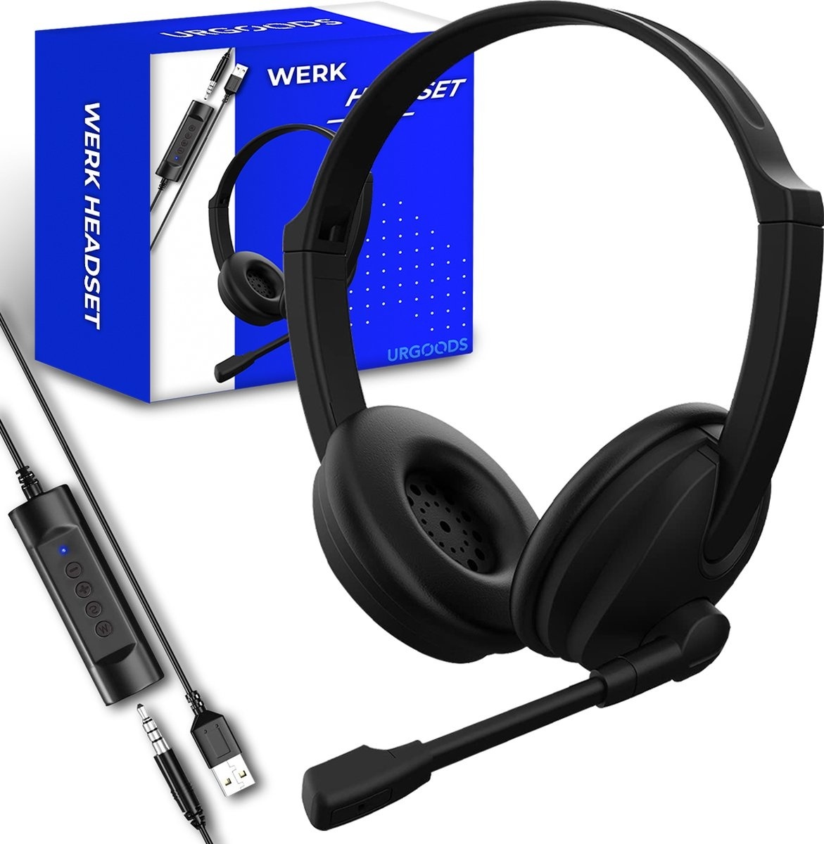 8720256830146 - Headset mit Mikrofon für Laptop und PC - Business-Headset - Headset für Videogespräche - USB