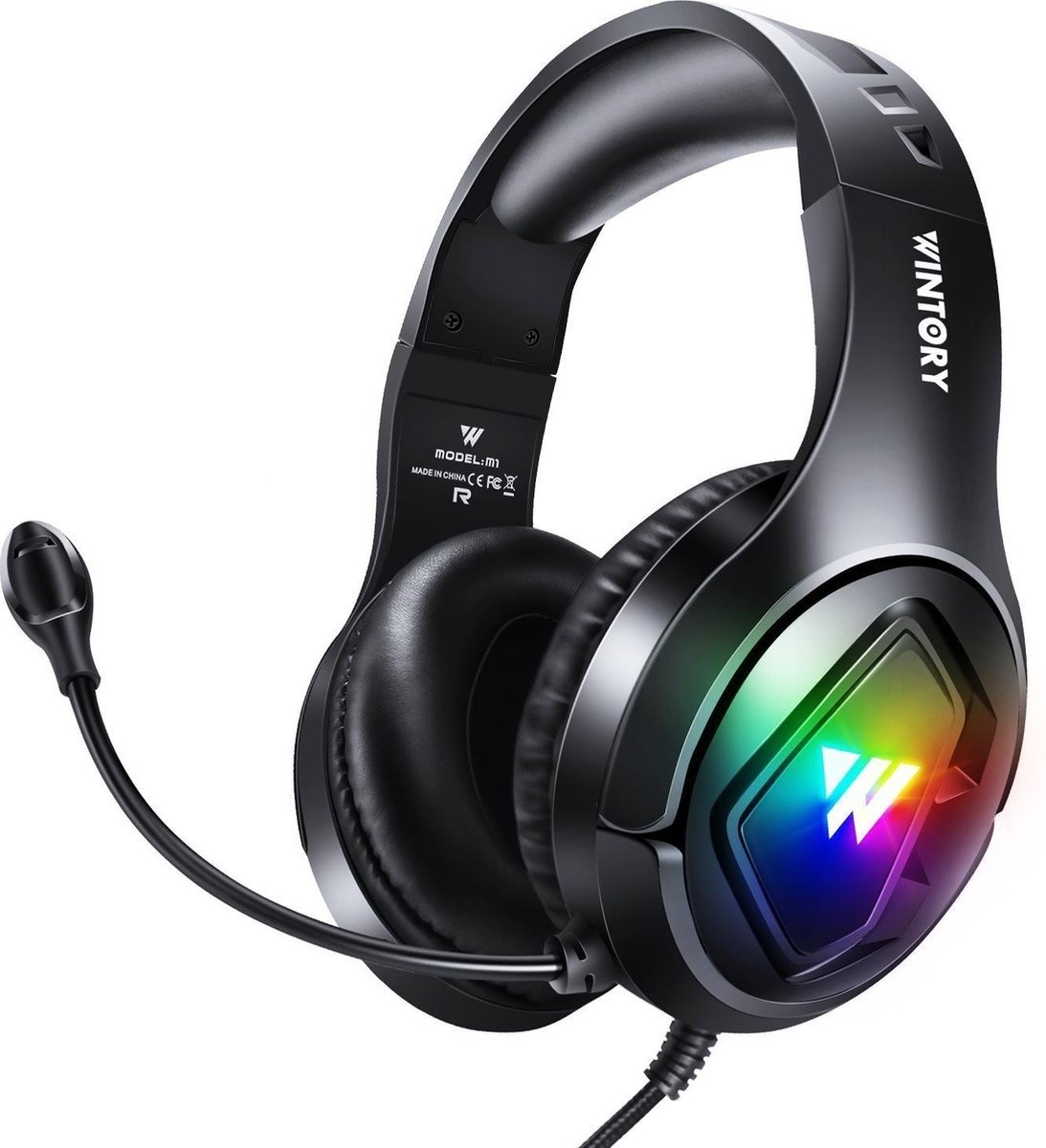 8720256879107 - WINTORY M1 RGB Gaming Headset - PS4 Xbox One & Laptops - Schwarz