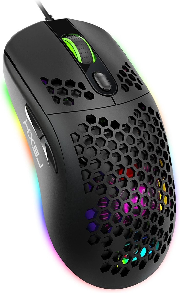 8720256879152 - HXSJ X600 Optische Gaming-Maus - Ultraleicht - RGB-Beleuchtung - 8000DPI - Schwarz