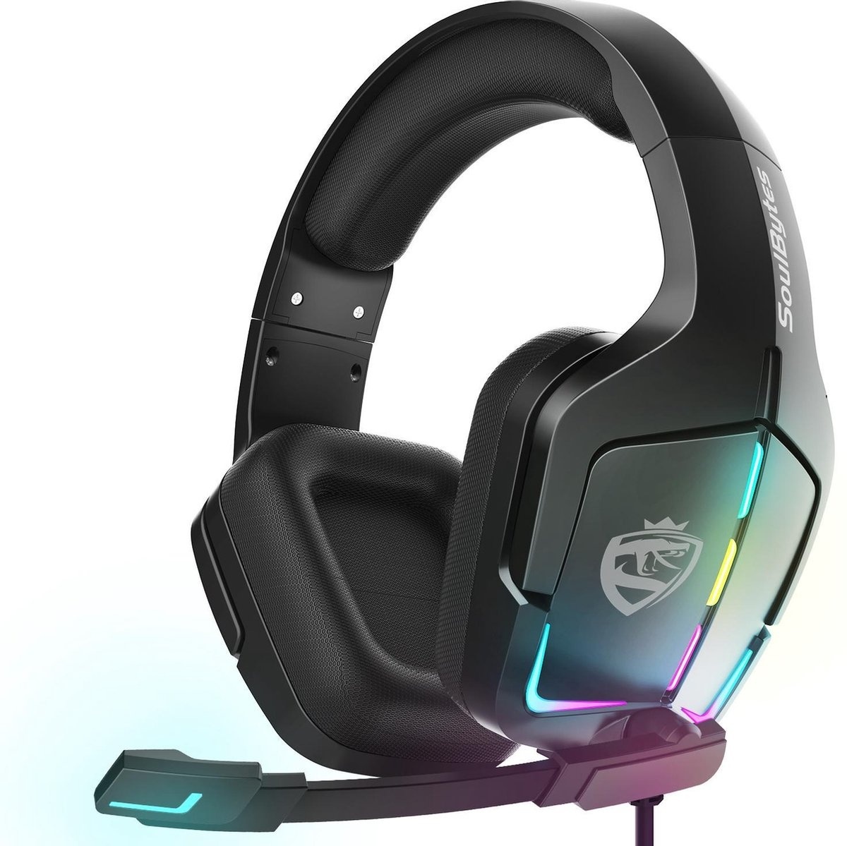 8720256879527 - SoulBytes S12 RGB Over-Ear-Kopfhörer - Gaming-Headset mit Stereo-Mikrofon - Multi-Plattform - Schwarz