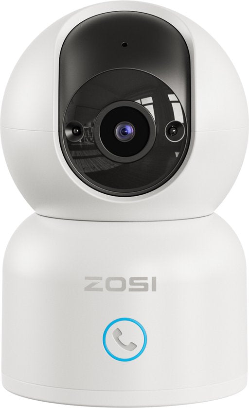 8720256879695 - Fuegobird ZOSI C518 Indoor IP Kamera - 3MP - Gegensprechfunktion - Sicherheitskamera - Haustierkamera - Babykamera - Kompatibel mit 24G 5G WIFI - Funktioniert mit App - Weiß