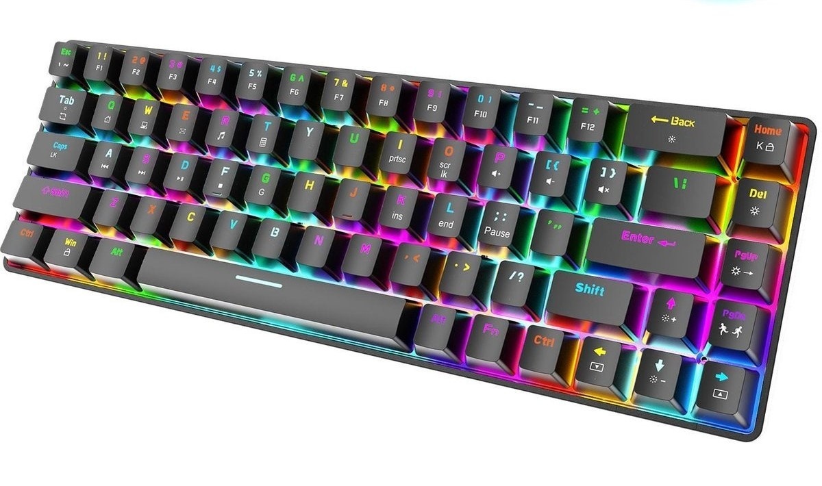 8720256879718 - ZIYOU LANG T8 RGB Mechanische 68Tasten Gaming-Tastatur - Windows Mac Spiele-Tastatur - Brauner Schalter - QWERTY - Mechanische Tastatur - Schwarz