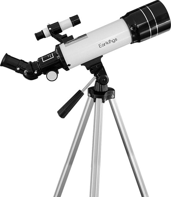 8720256892830 - Earkings Teleskop Star Scope 70 400 mm für Kinder Anfänger und Fortgeschrittene - Inklusive Stativ Aufbewahrungstasche zwei Objektive 25mm & 10mm und Barlowlinse Handyhalterung für Fotos - f 57 Vergrößerung