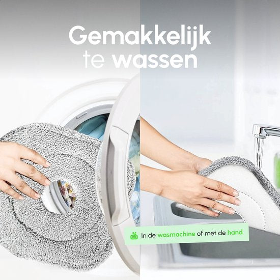 8720256911913 - Levanda® - Clean Water - Wischsystem mit Wringer - Mop mit Smart Bucket - Mop Set - inkl Eimer und Stiel - Bodenreiniger für jeden Boden - Selbstreinigender Bodenwischer - Mop Stick - Komplettes Mop Set - 2 Mikrofasertücher