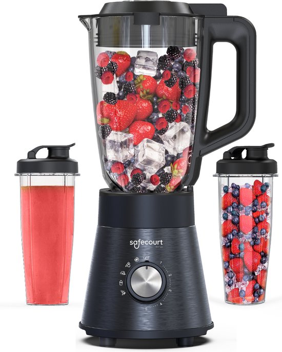 8720256940661 - Hochleistungsmixer - 5 automatische Programme - Smoothie-Maker - 1300 Watt - Schwarz