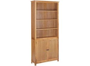 8720286006801 - Bonnevie - BücherregalStandregal mit 2 Türen 90x30x200 cm Massivholz Eiche vidaXL