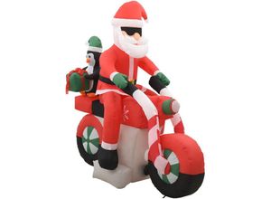 8720286007532 - Bonnevie - Aufblasbarer Weihnachtsmann auf Motorrad led IP44 160 cm vidaXL