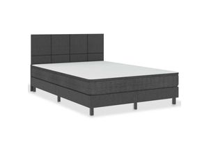 8720286015308 - Boxspringbett Dunkelgrau Stoff 160x200 cm Vidaxl