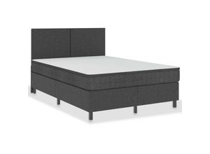 8720286015384 - vidaXL Boxspringbett Dunkelgrau Stoff 160x200 cm