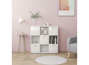 8720286017302 - Bonnevie - BücherregalStandregal Hochglanz-Weiß 90x30x90 cm Holzwerkstoff vidaXL