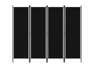 8720286022689 - vidaXL - Faltwand - mit - 4 - Paneelen - 200x180 - cm - schwarz