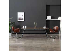 8720286023013 - Bonnevie - Drehbare Esszimmerstühle 2 Stk Küchenstuhl Braun Kunstleder vidaXL