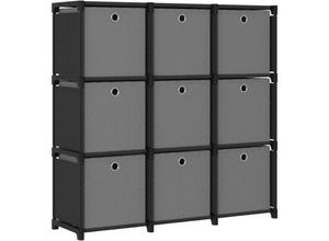 8720286042687 - Bonnevie - Würfel-Regal mit Boxen 9 Fächer Schwarz 103x30x1075 cm Stoff vidaXL359500