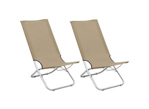 8720286073285 - Klappbare Strandstühle 2 Stk Taupe Stoff vidaXL996695