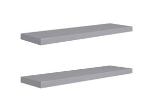 8720286074916 - Bonnevie - Schwebende Wandregale 2 Stk Wandboard Grau 90x235x38cm mdf vidaXL