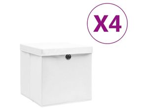 8720286087251 - Vidaxl - 4 Stk AufbewahrungsboxenWerkzeugaufbewahrung mit Deckeln 28x28x28 cm Weiß