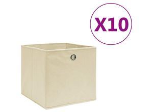 8720286087343 - Bonnevie - 10 Stk AufbewahrungsboxenWerkzeugaufbewahrung Vliesstoff 28x28x28 cm Creme vidaXL