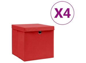 8720286087374 - Vidaxl - 4 Stk AufbewahrungsboxenWerkzeugaufbewahrung mit Deckeln 28x28x28 cm Rot