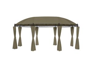 8720286106518 - Bonnevie - Pavillon Familienzelt mit Vorhängen 520x349x255 cm Taupe 180 g m² vidaXL