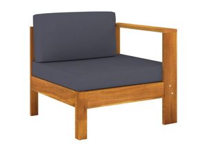 8720286112397 - Bonnevie - MittelsofaGartensofa mit 1 Armlehne Dunkelgrau Massivholz Akazie vidaXL