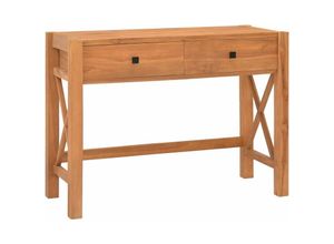 8720286113226 - Bonnevie - ComputertischSchreibtisch mit 2 Schubladen 100x40x75 cm Teakholz vidaXL