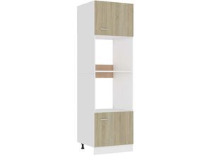 8720286133392 - Mikrowellenumbauschrank Sonoma-Eiche 60x57x207 cm Holzwerkstoff vidaXL - Braun