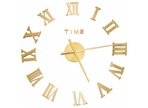 8720286137840 - Bonnevie - 3D-Wanduhr Modernes Design Golden 100 cm xxl vidaXL582632